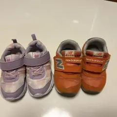 new balance オレンジシューズ14.5cm＆ピンクシューズ15cm