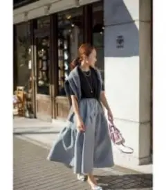 新品未使用Bluelea Jacquardskirt グレー 40