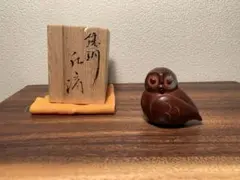 送料無料　鋳金現代工芸作家　表勝一作 銅製翠鳥珍品水滴 共箱・作歴 ★希少 送料無料 鋳金現代工芸作家 表勝一作 銅製翠鳥珍品水滴 共箱・作
