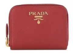 美品 本物 ミニ財布 プラダ PRADA 財布 コインケース レッド 赤