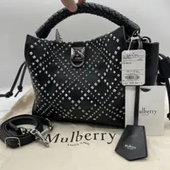 【タグ付】マルベリー レザー 2way ショルダーバッグ スモールアイリス 黒