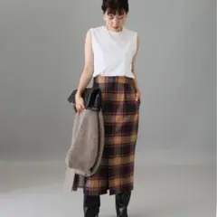 VERMEIL par iena BONOTTO check ノットスカート