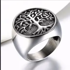 【SALE】リング メンズ アクセサリー シルバー チタン 木 指輪 20号