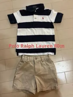Polo Ralph Lauren ラルフ ポロシャツ 半ズボン　ネイビー 白