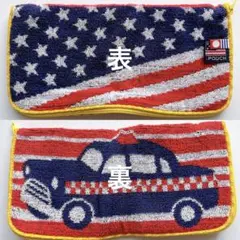 【新品】タオルポーチ アメリカン柄 タクシー