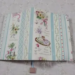 ブックカバー文庫本用◇yuwaボーダー柄◇手帳カバー