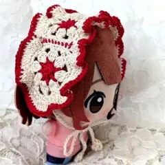 〈ホワイト×レッド〉ぬい服　ヘッドドレス　にじぬい　ちびぐるみ