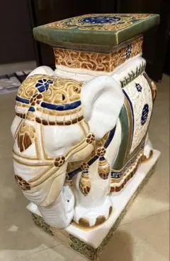 大型　アジアン　像　陶器製 置物 花台　アジア インド 高さ52㎝　タイ　バリ