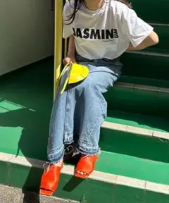 mi via loca GILDAN ジャスミンロゴTシャツ Ｌ