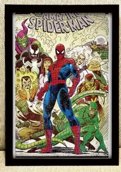 N687 スパイダーマン　アメリカンレトロ　ポスター　額付き