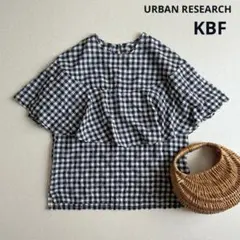 URBAN RESEARCH KBF ギンガム　ブラウス　フレア　シアサッカー
