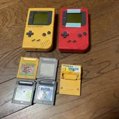 ゲームボーイ本体 イエロー レッド 2台とカートリッジ　初代　初期