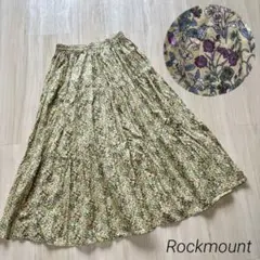 Rockmount コットン ティアードスカート リバティ柄 小花柄 綿イエロー