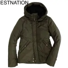 定価6.5万ESTNATIONマットナイロンハイネックフードダウンジャケットXL
