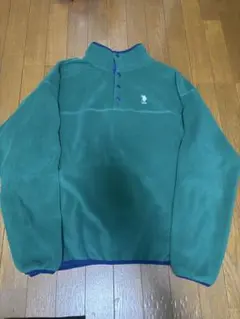 グリーン ハーフジップ フリースジャケット