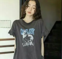 niko and ...　袖フリル　Tシャツ　ロックTシャツ