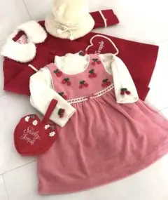 シャーリーテンプル♡チェリーモチーフ付きやわらかJSK♡100♡