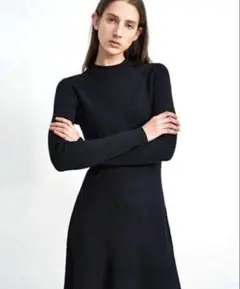 【美品】Theory セオリー MOVING RIB DRESS S ブラック黒