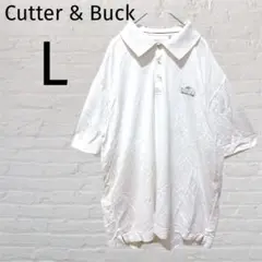 Cutter & Buck 【L】ホワイト　半袖ポロシャツ オーバーサイズ