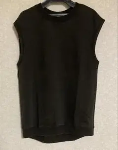 GU オーバーサイズウォッシュドT(ノースリーブ) ダークグレー Sサイズ