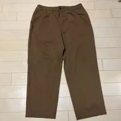 ブラウン ワイドパンツ ゴムウエスト　GU XLサイズ