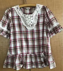 ベルモント BELLMOUNT チェック柄 半袖シャツ M