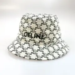 未使用 CELINE セリーヌ バケットハット モノグラムロゴ トリオンフ M