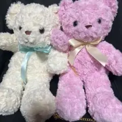 新品未使用　タグ付き　ホワイト＆ピンクのぬいぐるみセット