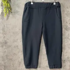 リアルキューブ　ジョガーパンツ　クロップド丈　ネイビー　総ゴム　ストレッチ　M