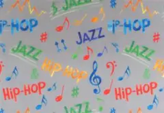 【ゆきちゃん限定】X2329-1 HIPHOP＆JAZZ ポップ柄 グレー 1m