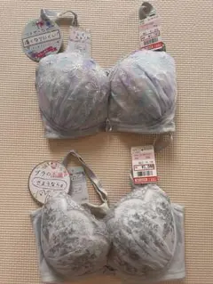 レディース インナー ブラジャー D70 まとめ売り タグ付き 水色 花柄 刺繍