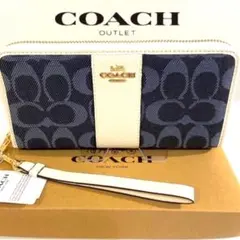 最終値下げ❗️ギフトOK⭕️ 新作 コーチ 財布 デニム&レザー メンズレディス