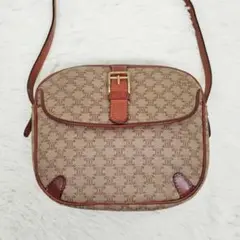 【美品】CELINE マカダム柄 ショルダーバッグ フラップ PVC レザー