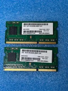 285 ノートPC用DDR3-1600 PC3-12800S 4GB×2本