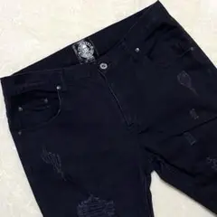【美品✨】DIVINER ブラック スキニーパンツ ダメージ加工 L