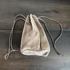 FOLNA ブラウン スエード 巾着バッグ