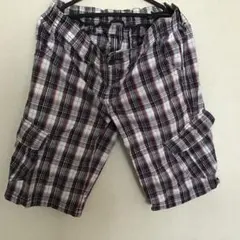 しまむら　チェック柄　半ズボン　 メンズL L