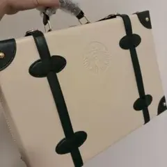 Starbucks ボストンバッグ クリーム色　トランク