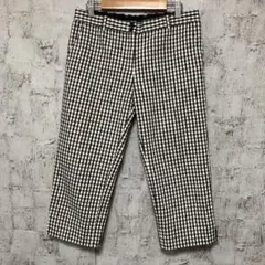 【LAPIS LUCE BEAMS】ストレッチギンガム クロップドパンツ M