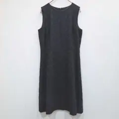 ルイーズ　ノースリーブワンピース　刺繍　膝丈　サイズ２　M相当　黒　シック