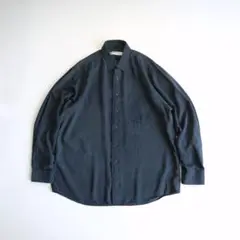 MARCELLO イタリア産ピュアシルク　長袖シャツ　濃紺 50 古着