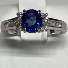 プラチナ PT900 サファイア リング 指輪 宝石鑑別書付き