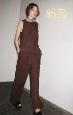新品タグ付！ZARA ザラ＊刺繍入りトップス　ブラウン　S