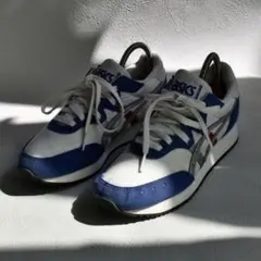 レア✨ASICS TIGON 22.5cm スニーカー 白青 レトロ　ランニング