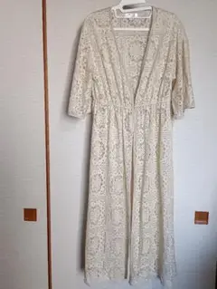 Hudson アイボリー レース ロングワンピース
