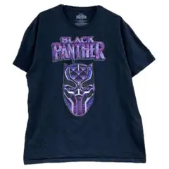 マーベル　ブラックパンサー　メンズプリントＴシャツ　半袖　黒　XL【3792】