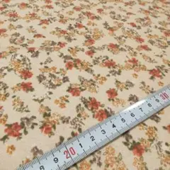 花柄ミニ裏毛ニット生地クリーム系