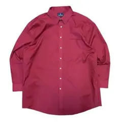 90s 00s STAFFORD 長袖シャツ レッド 18 ドレスシャツ
