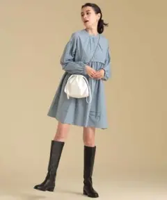 ay BEAMS / ラウンド ギャザー ミニワンピース　定価1.4万