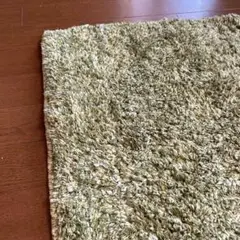 緑色ふわふわラグ、約100×140cm